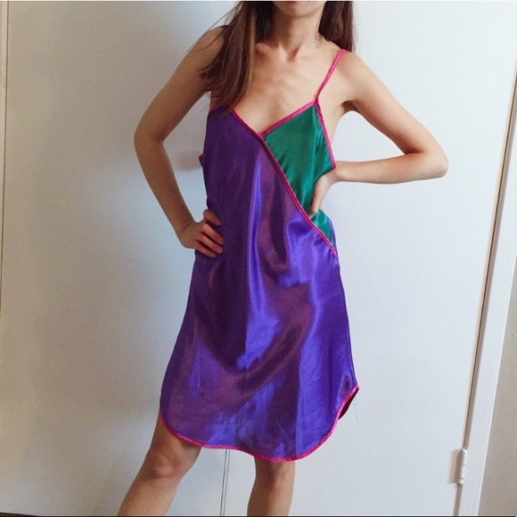 Vintage Dresses & Skirts - Vintage Colorful Slip Dress